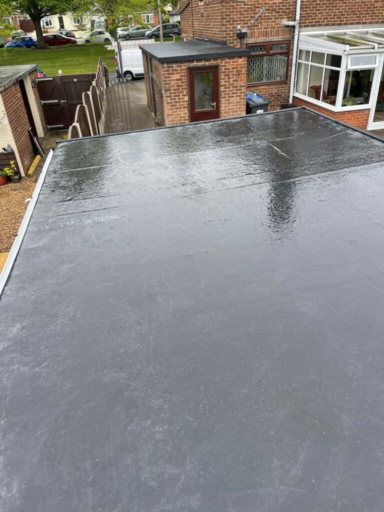 This is a photo of a new liquid flat roof by Northampton Roofing Services