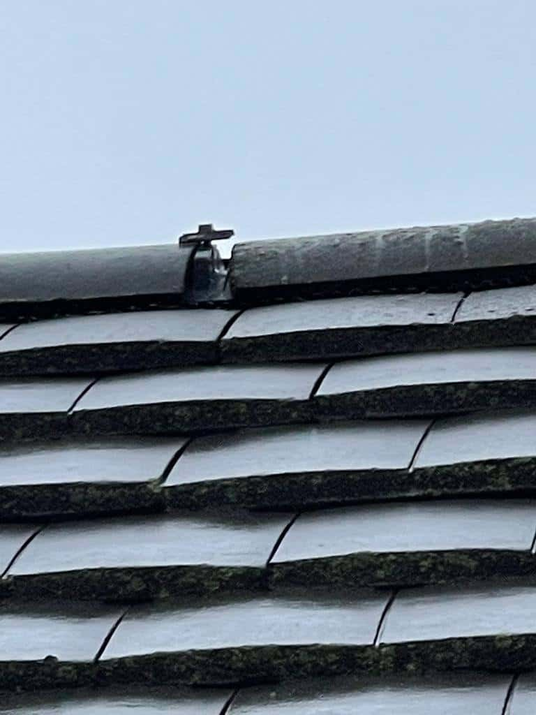 This is a photo of a dry ridge being isntalled by Northampton Roofing Services